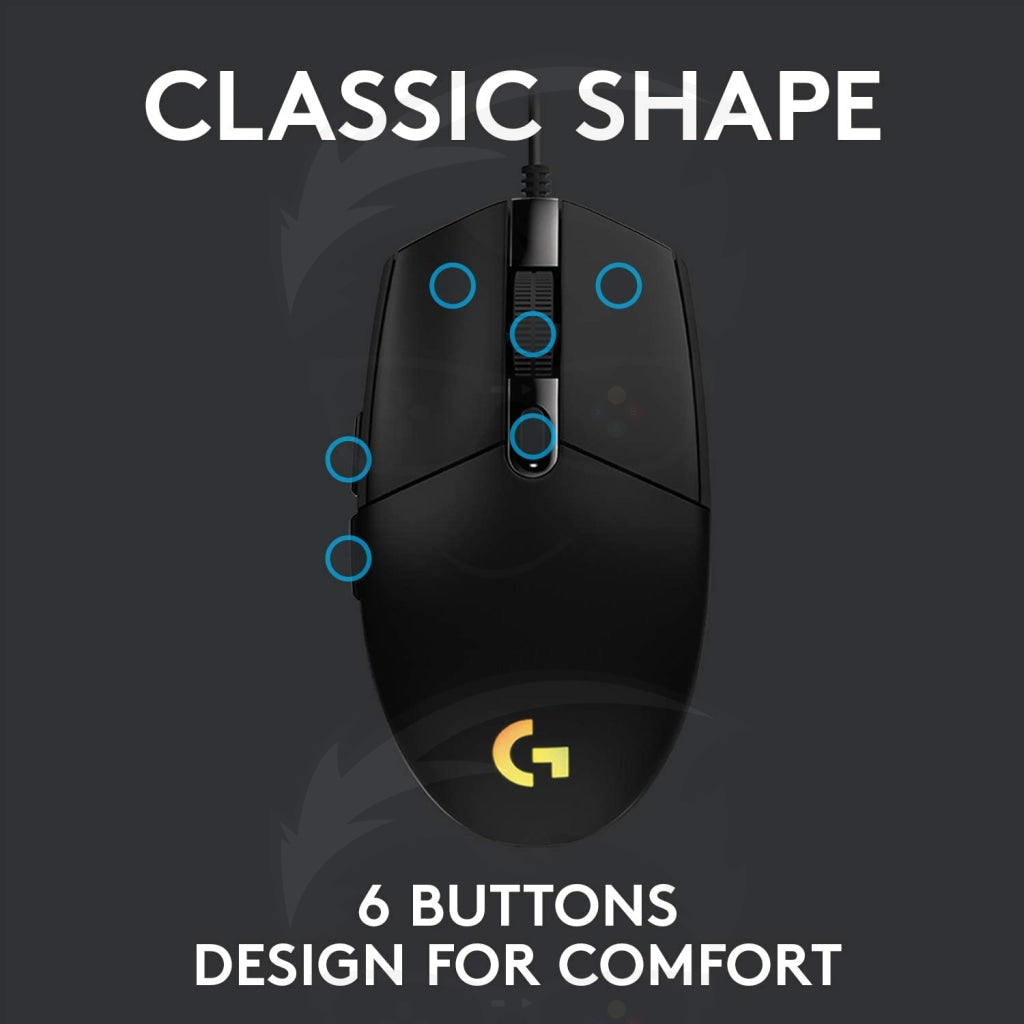 Logitech G203 Wired Gaming Mouse ( white / blue / black ) Logitech G203 Wired Gaming Mouse ( white / blue / black )
